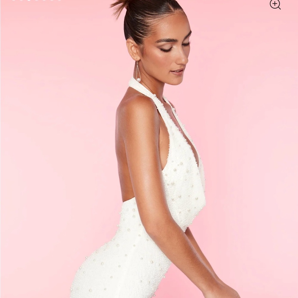 OhPolly super cute/sexy Pearl white mini dress. Wore this for my batchlorette!